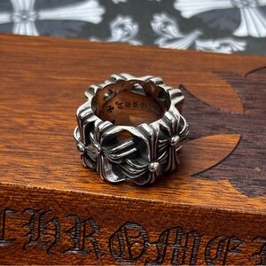 Chrome Hearts Square Cemetery Silver Ring Size 10.25 US